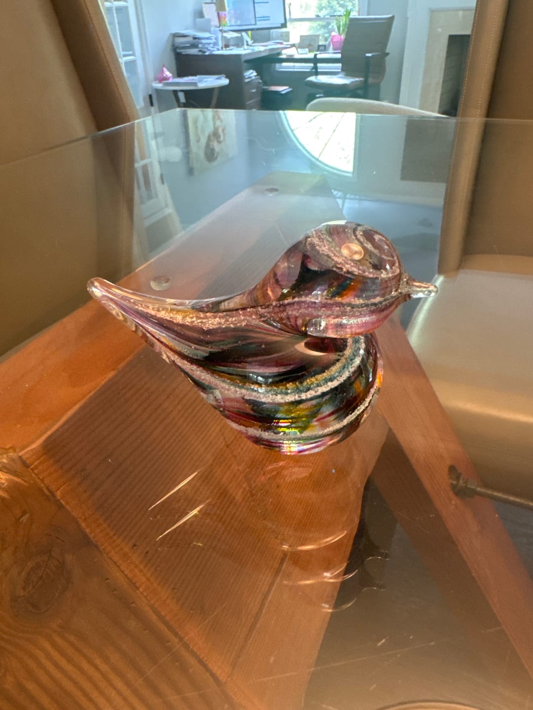 Customer photo review of Colorful Glass Birds with Cremation Ash
