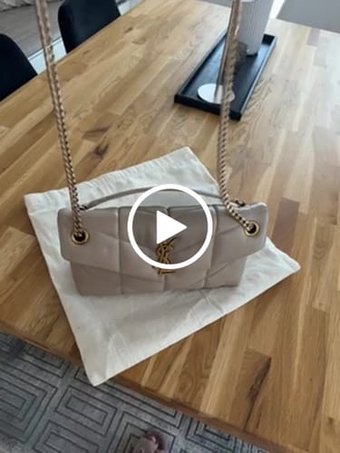 Customer video review of YSL Loulou Puffer Quilted Bag Beige Gold Lambskin 338806