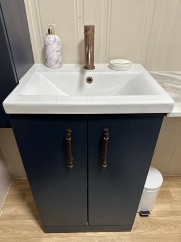 Customer photo review of Ryker 500mm Floor Standing 2-Door Vanity & Basin 1 - Midnight Blue