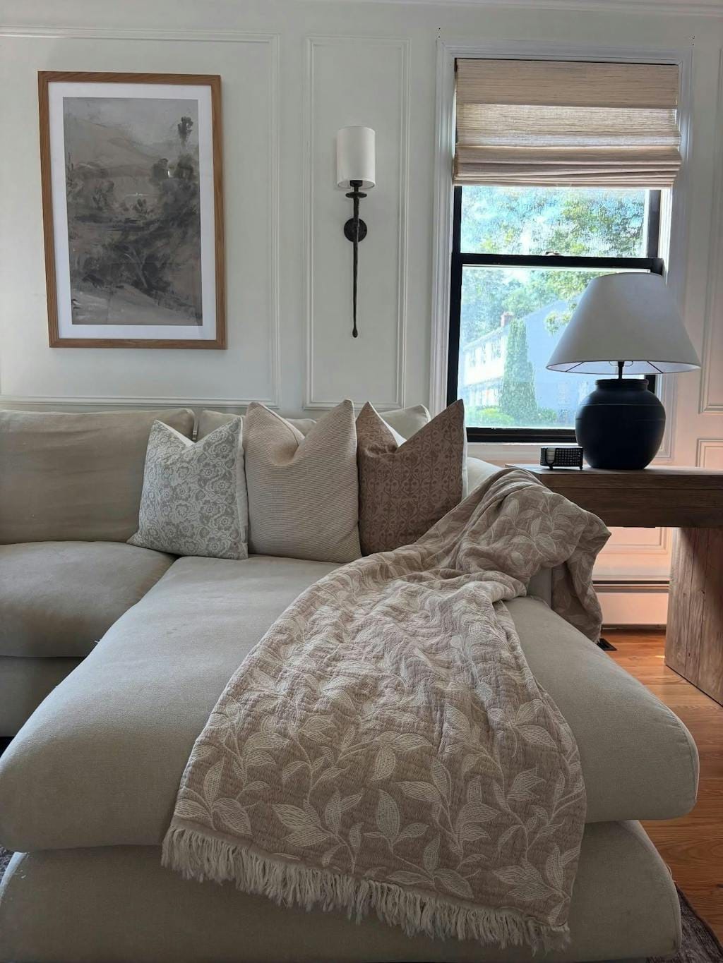 Customer photo review of Echo Handwoven Natural Jute Bamboo Shade