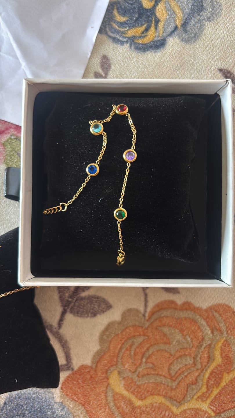 Customer photo review of Multi Crystal Charm Bracelet
