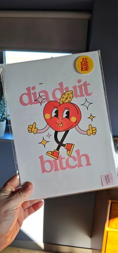 Customer photo review of Dia Duit Bitch Print | As Gaeilge