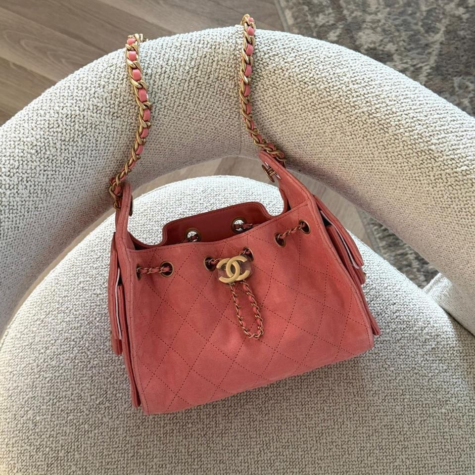 Customer photo review of Chanel 2026 Hobo Bag 22cm Pink Suede