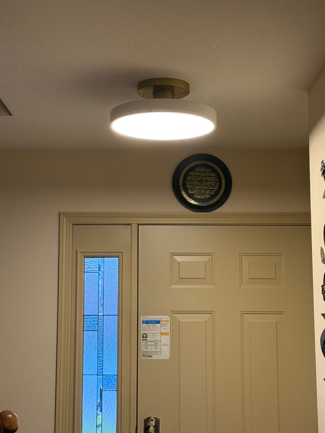 Customer photo review of Scandinavian Brass White Round Dimmable LED Semi Flush Light