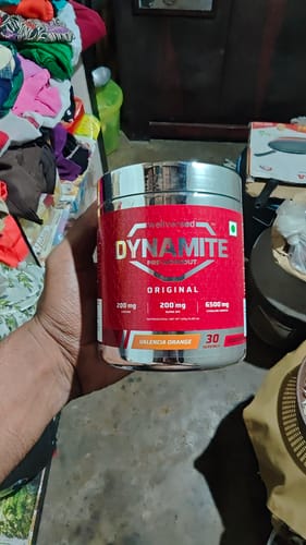 Customer photo review of Dynamite Pre-Workout | Valencia Orange - (420g, 30 Servings)