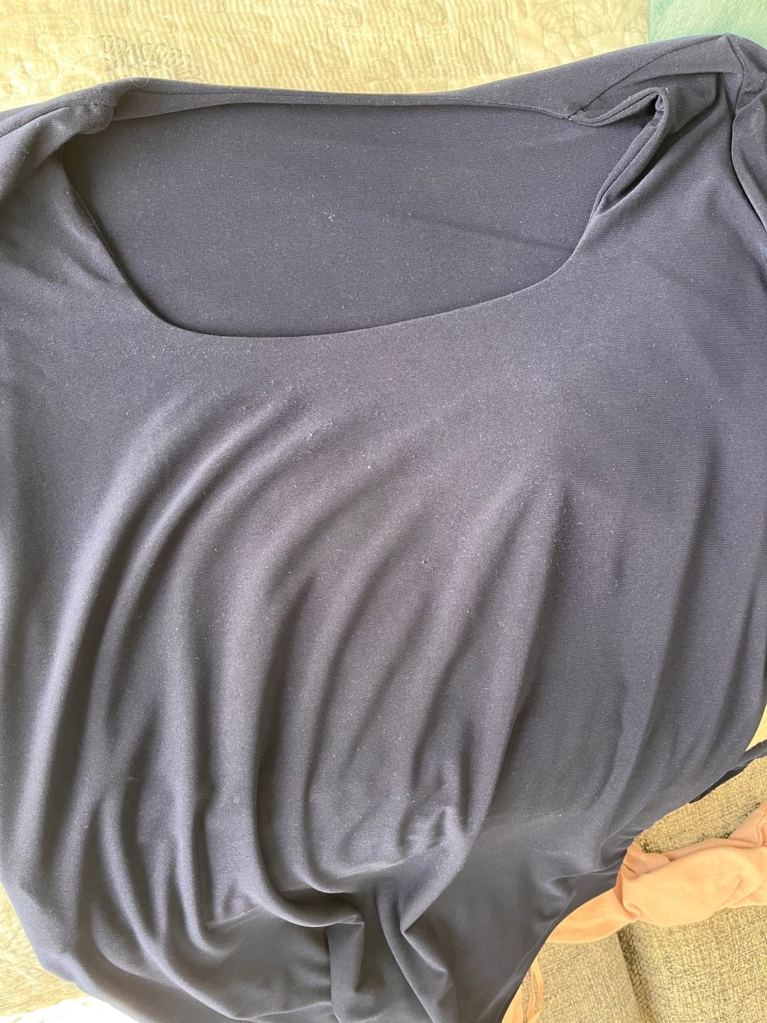 Customer photo review of Navy Blue Square Neck Long Sleeved Top