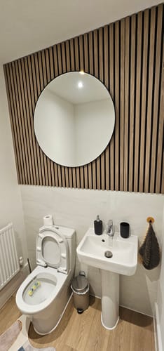 Customer photo review of Acoustic Slat Wall Panels Wooden Decorative Wall Panels Walnut Premium 2.4m x 0.6m