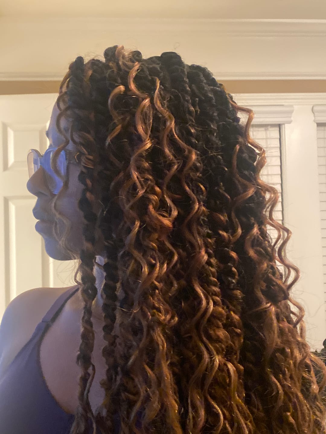Customer photo review of #4/27/30 Mix Color Blend Loose Deep Wave Human Crochet Hair