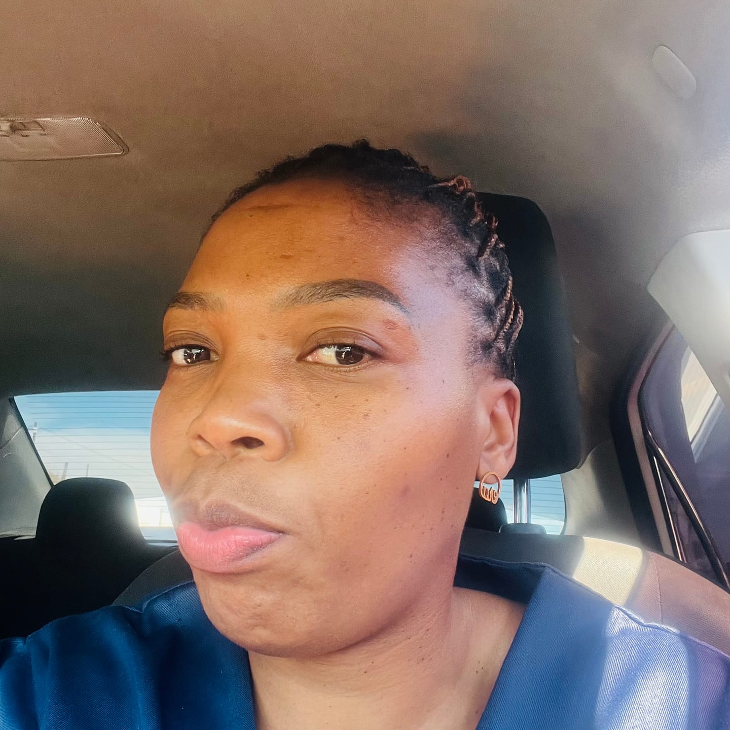 Customer photo review of Silver Pearl Square Drop Earring