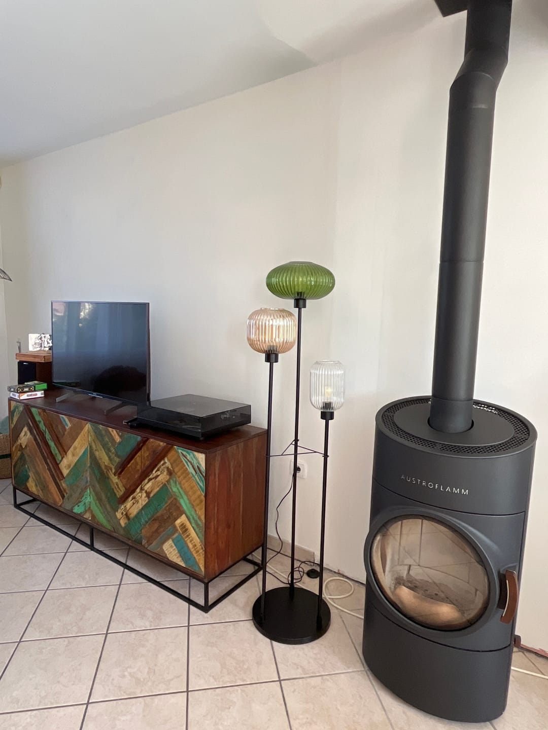 Customer photo review of Lampadaire en verre vintage CRISTALI | 3 luminaires à personnaliser