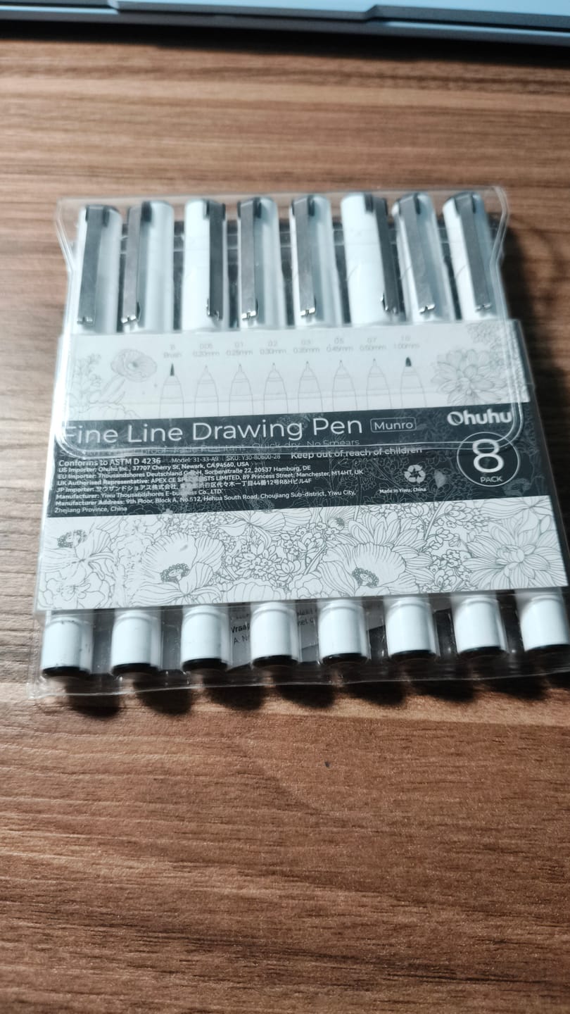 Customer photo review of Ohuhu Fineliner Drawing Pen, 8 Pack