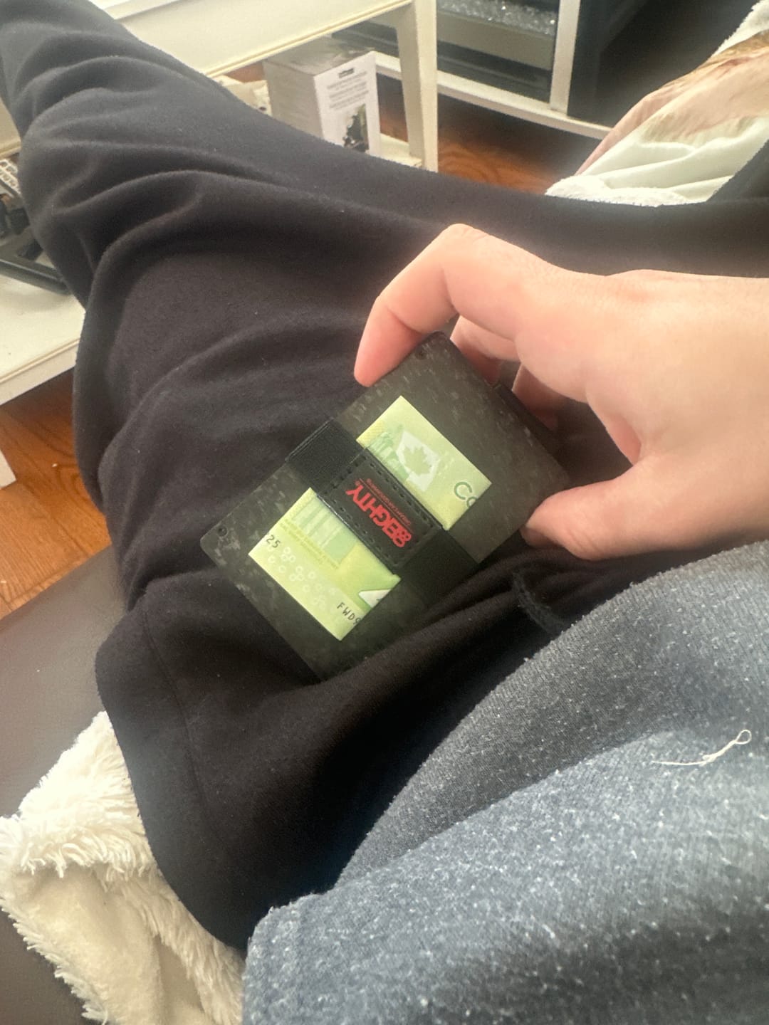 Customer photo review of 80Eighty® Minimalist Forged Carbon Wallet