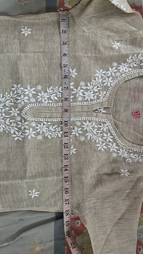 Customer photo review of Atifa Women's Lakhnavi Handcrafted Cotton Chikankari Top - HONC0299409