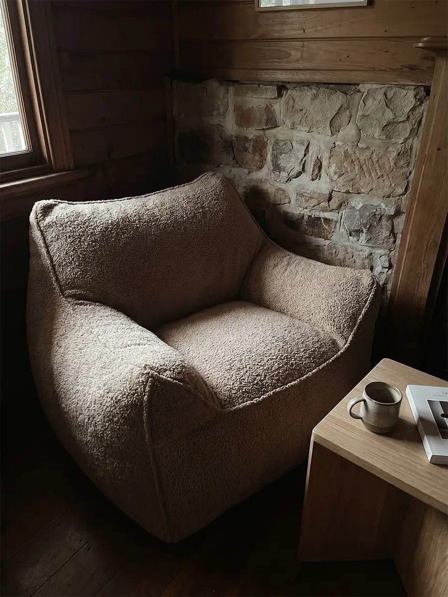 Customer photo review of DODO LOUNGE CHAIR - TEDDY FLEECE BEIGE
