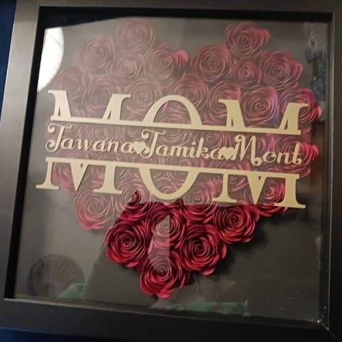 Customer photo review of Personalized Mom Flower Shadow Box With Name