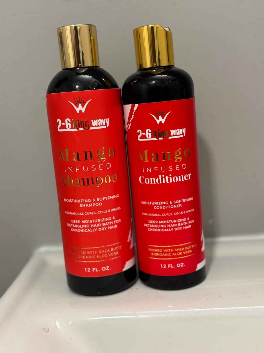Customer photo review of Infused Mango Shampoo & Conditioner  (12 FL OZ) DUO Premium Quality