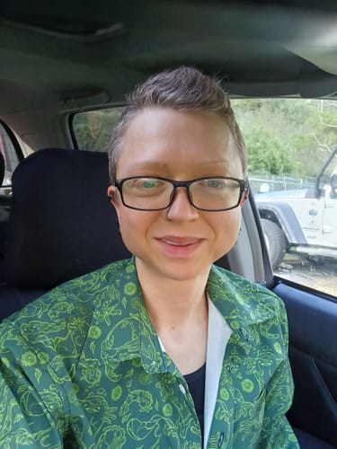 Customer photo review of Axolotl Earthbending Salamanders Long Sleeve Button Up Shirt