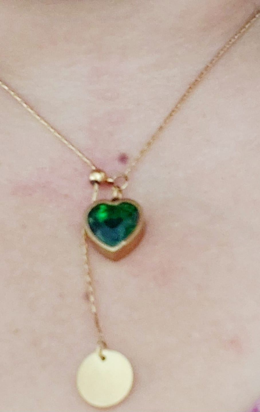 Customer photo review of Emerald Love Necklace