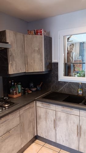 Customer photo review of Panneau PVC Mural Effet Marbre Gris – Imperméable et entretien facile