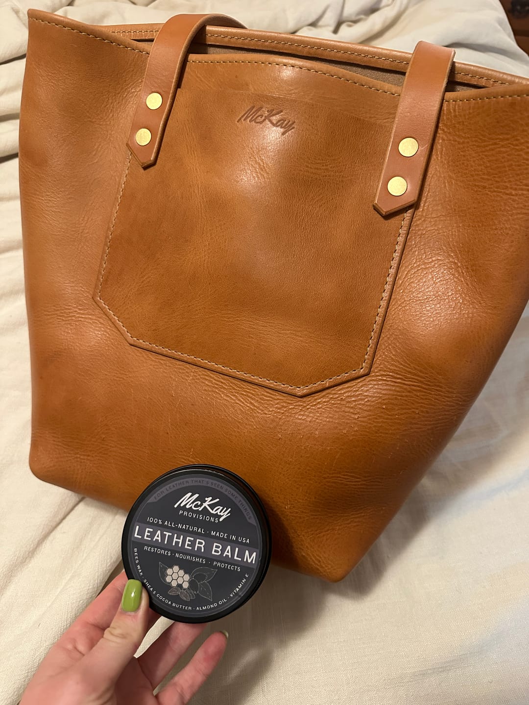 Customer photo review of All-Natural Leather Balm
