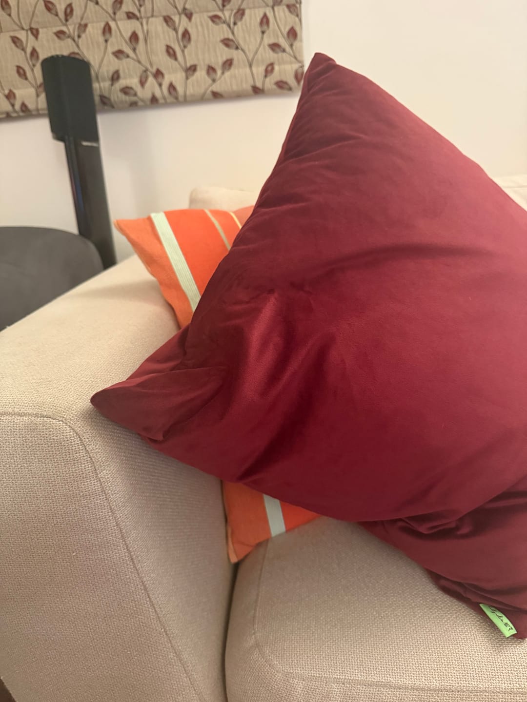 Customer photo review of Maroon Velvet - Cushion Cover