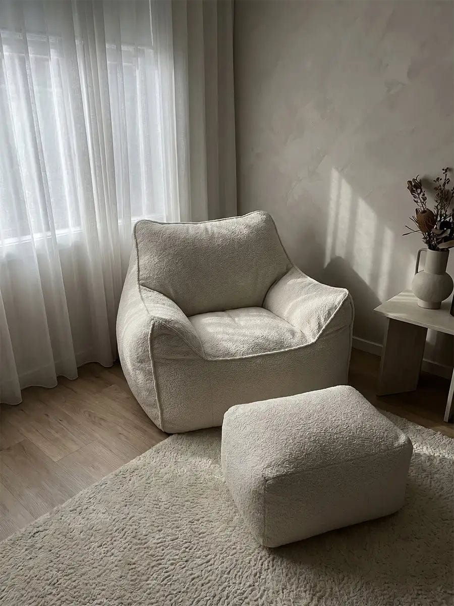 Customer photo review of DODO LOUNGE CHAIR - TEDDY FLEECE CREAM