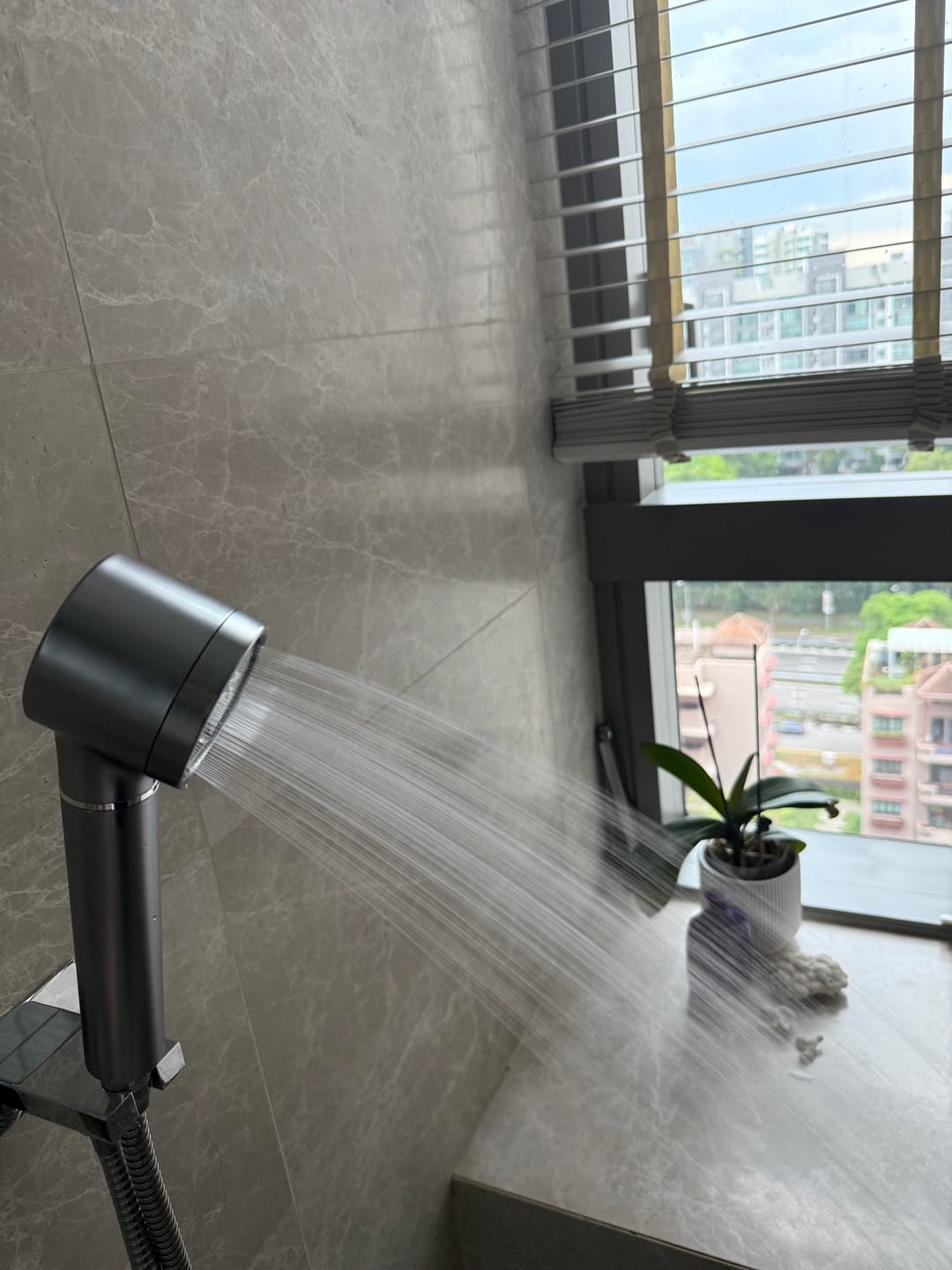 Customer photo review of Filtered Showerhead - Brushed Chrome