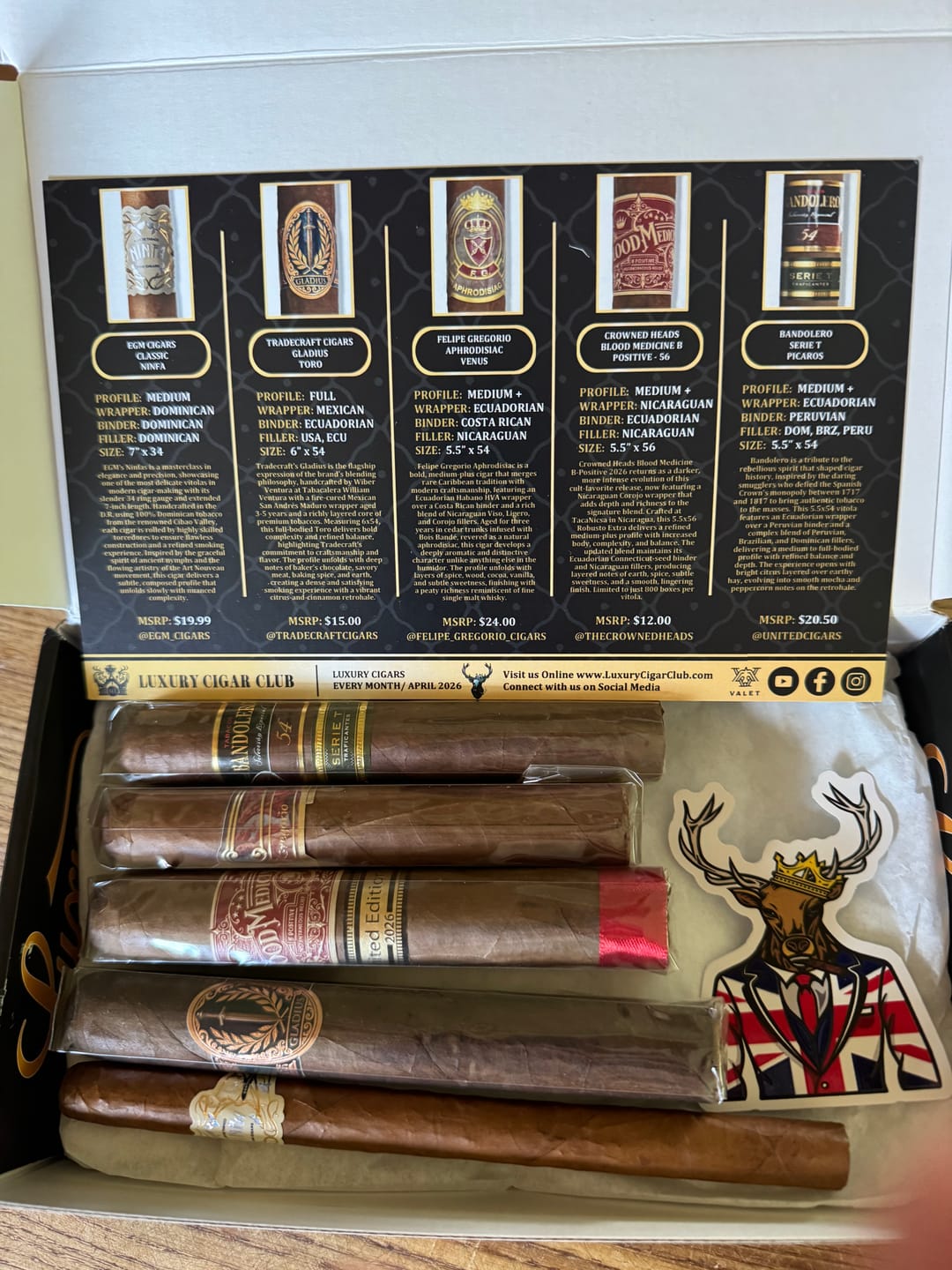 Customer photo review of Sapphire Subscription Luxury Cigars Monthly