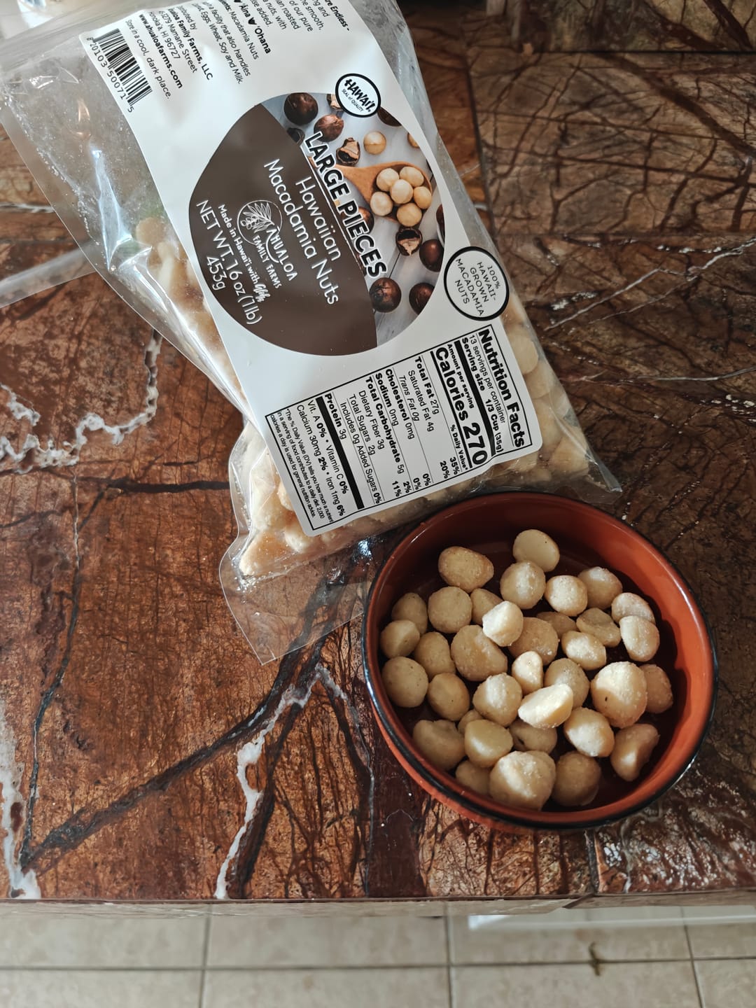 Customer photo review of Hawaiian Macadamia Nut Large Pieces