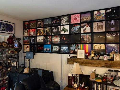 Customer photo review of 12" Vinyl Record Display Frame - LP Wall Storage