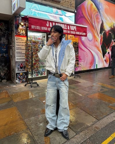 Customer photo review of Retro Layered Look Plaid Collar Padded Jacket