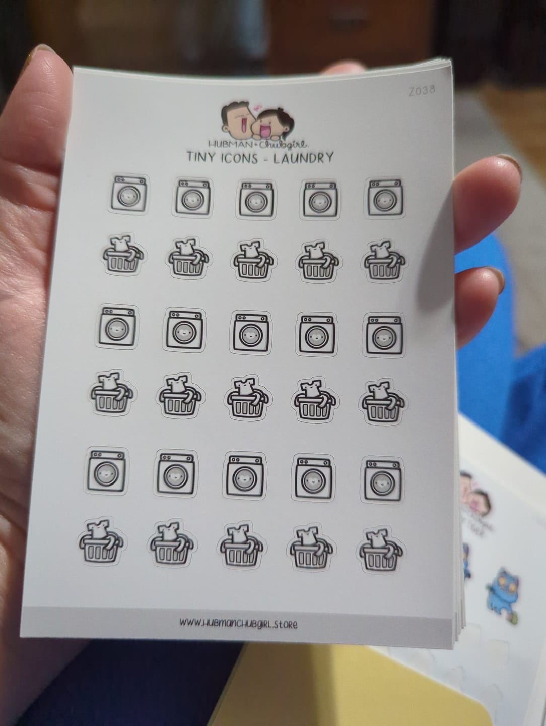 Customer photo review of Tiny Icons - Laundry Planner Stickers