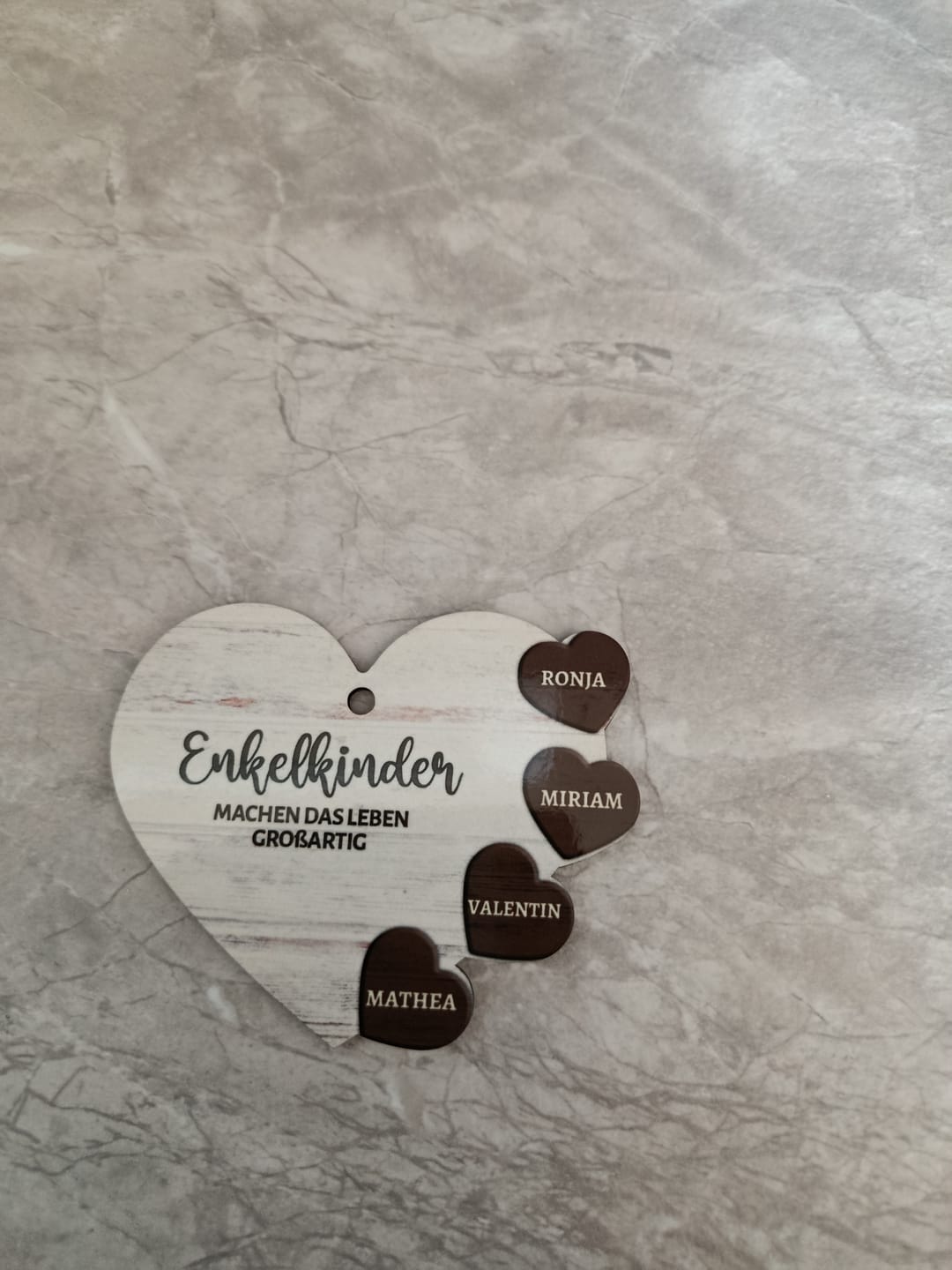 Customer photo review of Meine Enkelkinder - Großeltern-Herzen Ornament