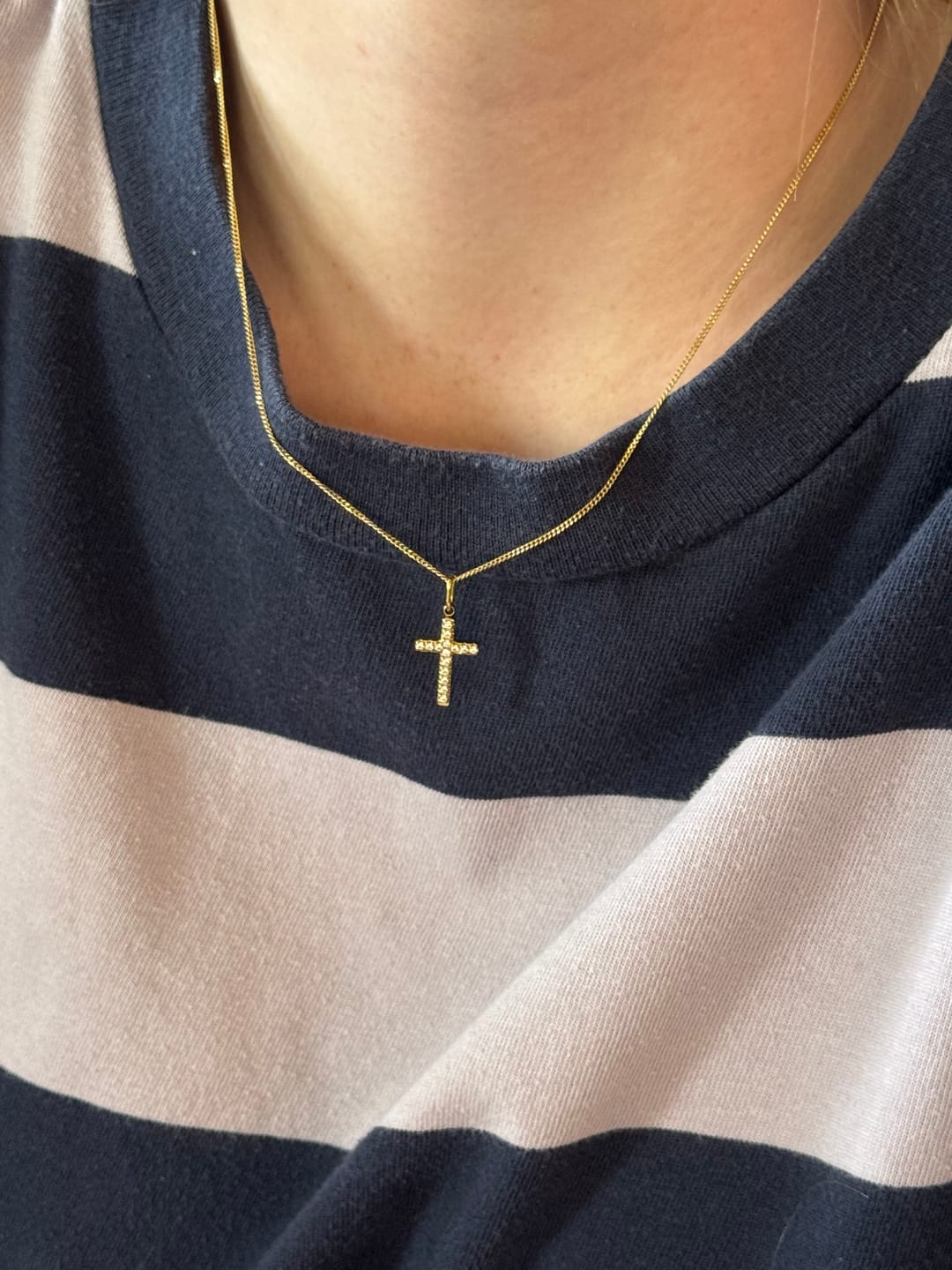 Customer photo review of CZ Cross Necklace