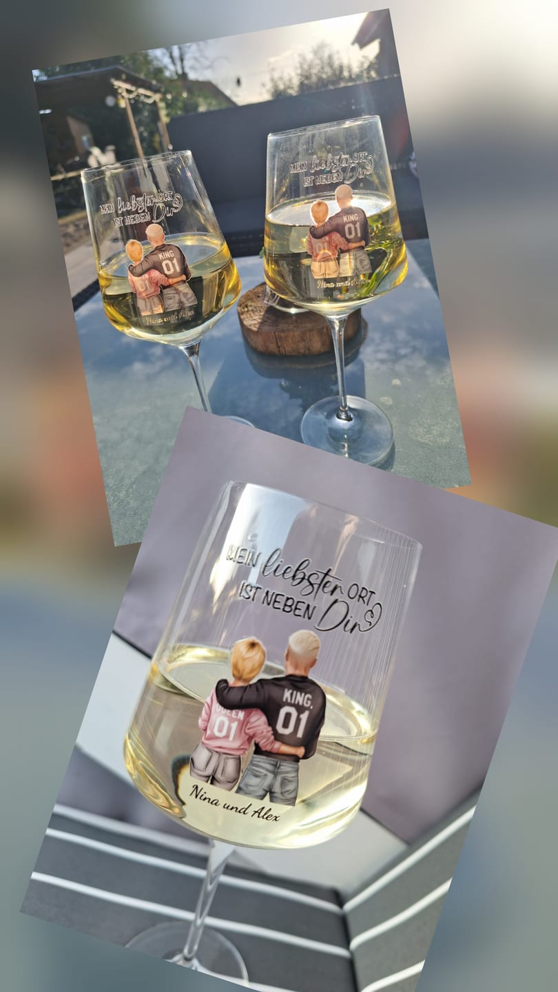 Customer photo review of Jeden Tag - Personalisiertes Weinglas für Paare zum Valentinstag