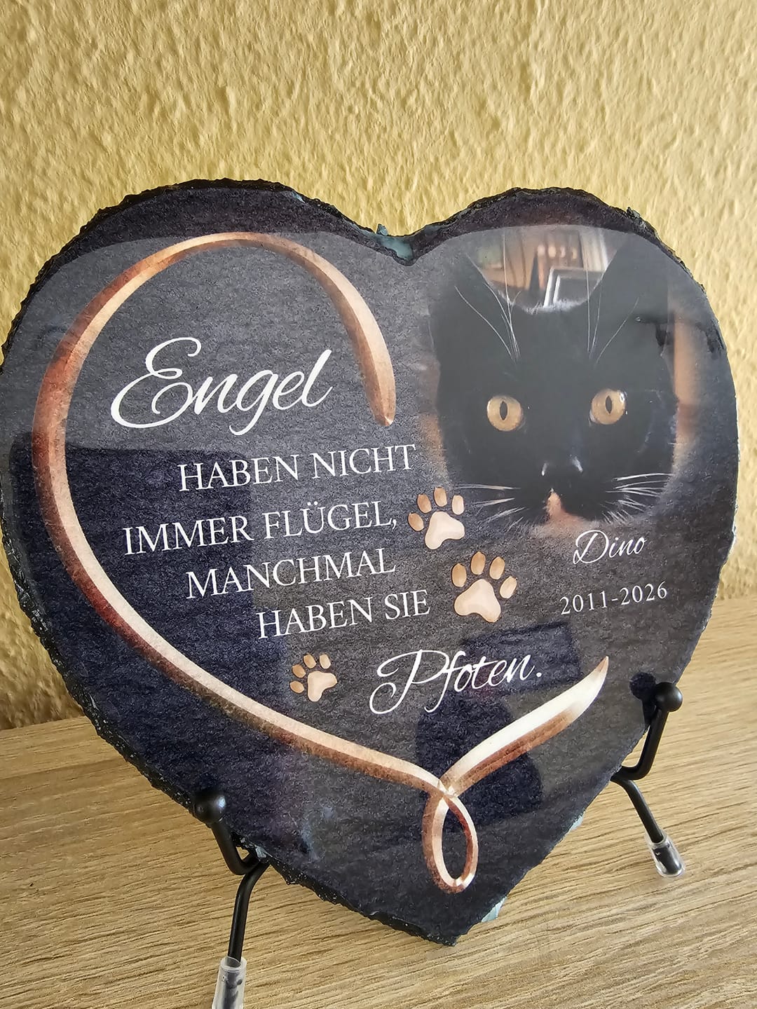 Customer photo review of Personalisiertes Schieferherz - Engel haben Pfoten