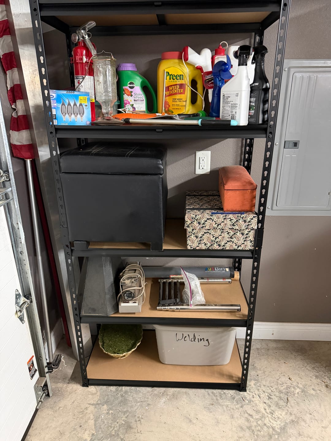 Customer photo review of REIBII 35.5“W Garage Storage Rack, 5-Shelf Adjustable Storage Shelves, 2020lbs Metal Shelving for Pantry Kichen Closet