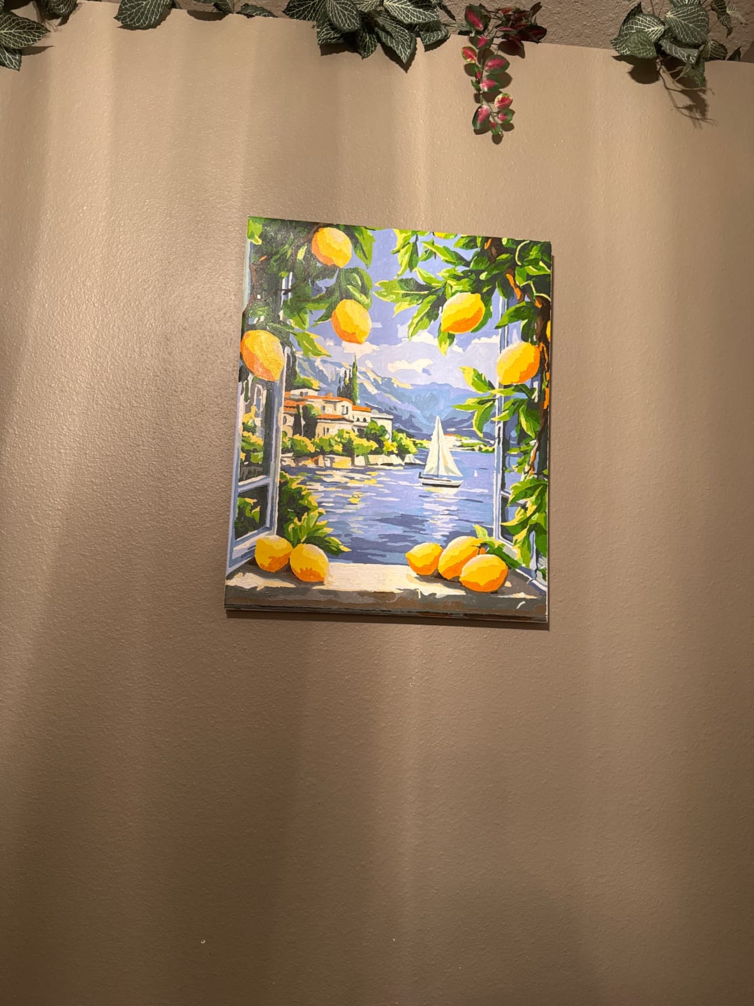 Customer photo review of Lemons & Italian Lake View | Paint by Number