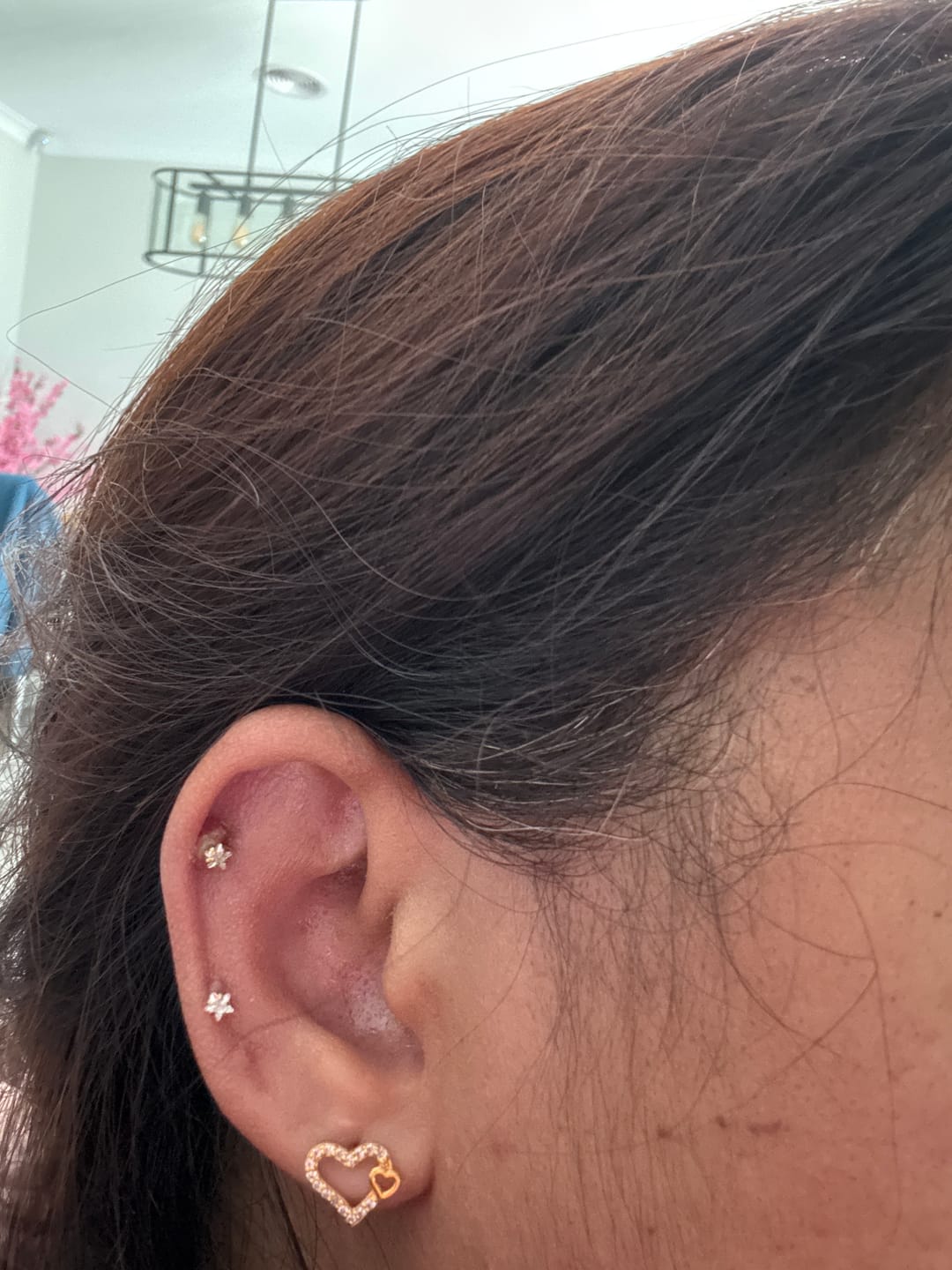 Customer photo review of Star Sapphire Single Flat Back Earring