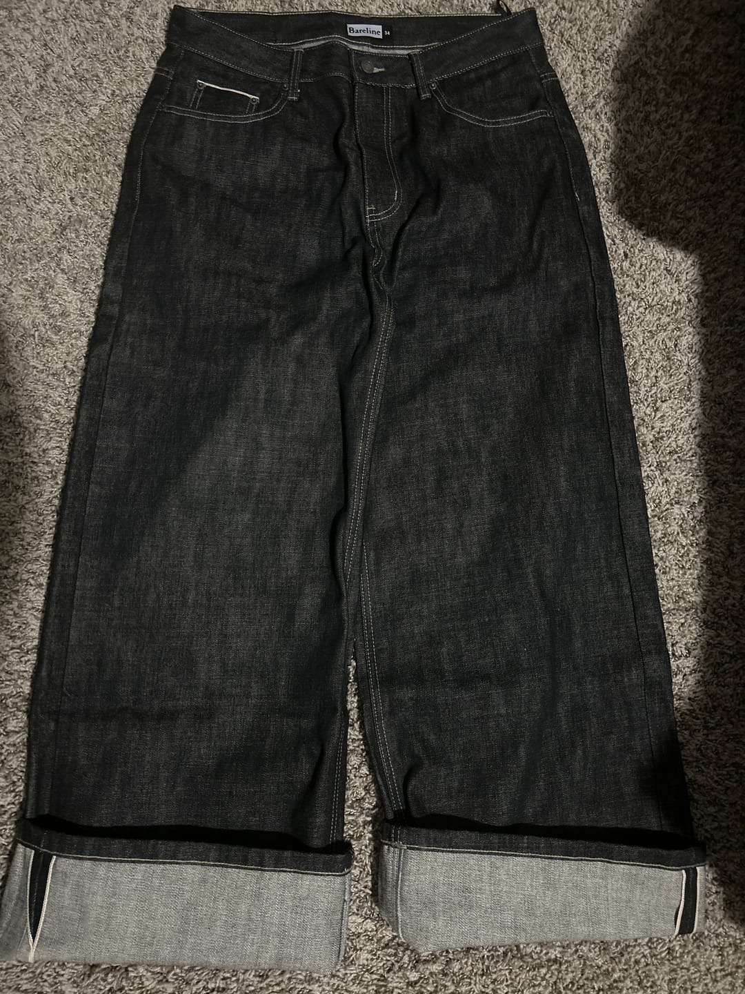 Customer photo review of Raw Black Selvedge Denim