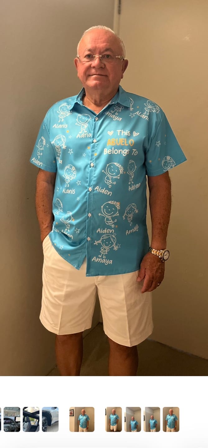 Customer photo review of Personalized Hawaiian Shirt- This Grandpa Belongs To Doodle