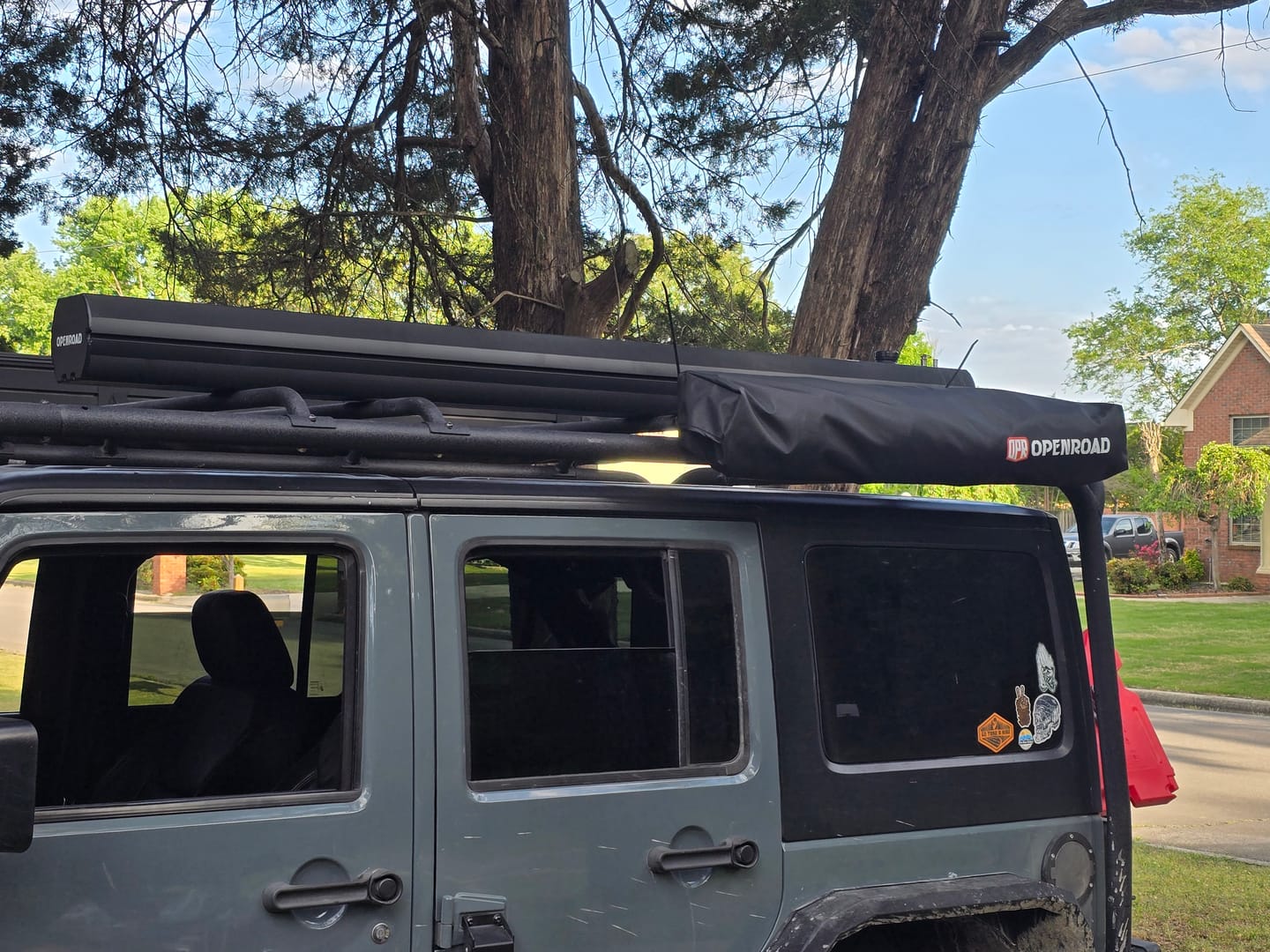 Customer photo review of OPENROAD Quick-Open Overland Shower/Privacy Awning V2