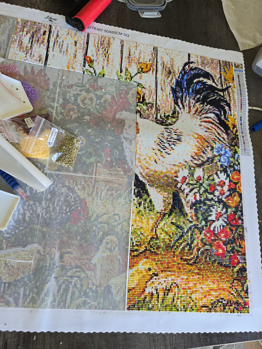 Customer photo review of Chickens - Premium Diamond Painting Kit