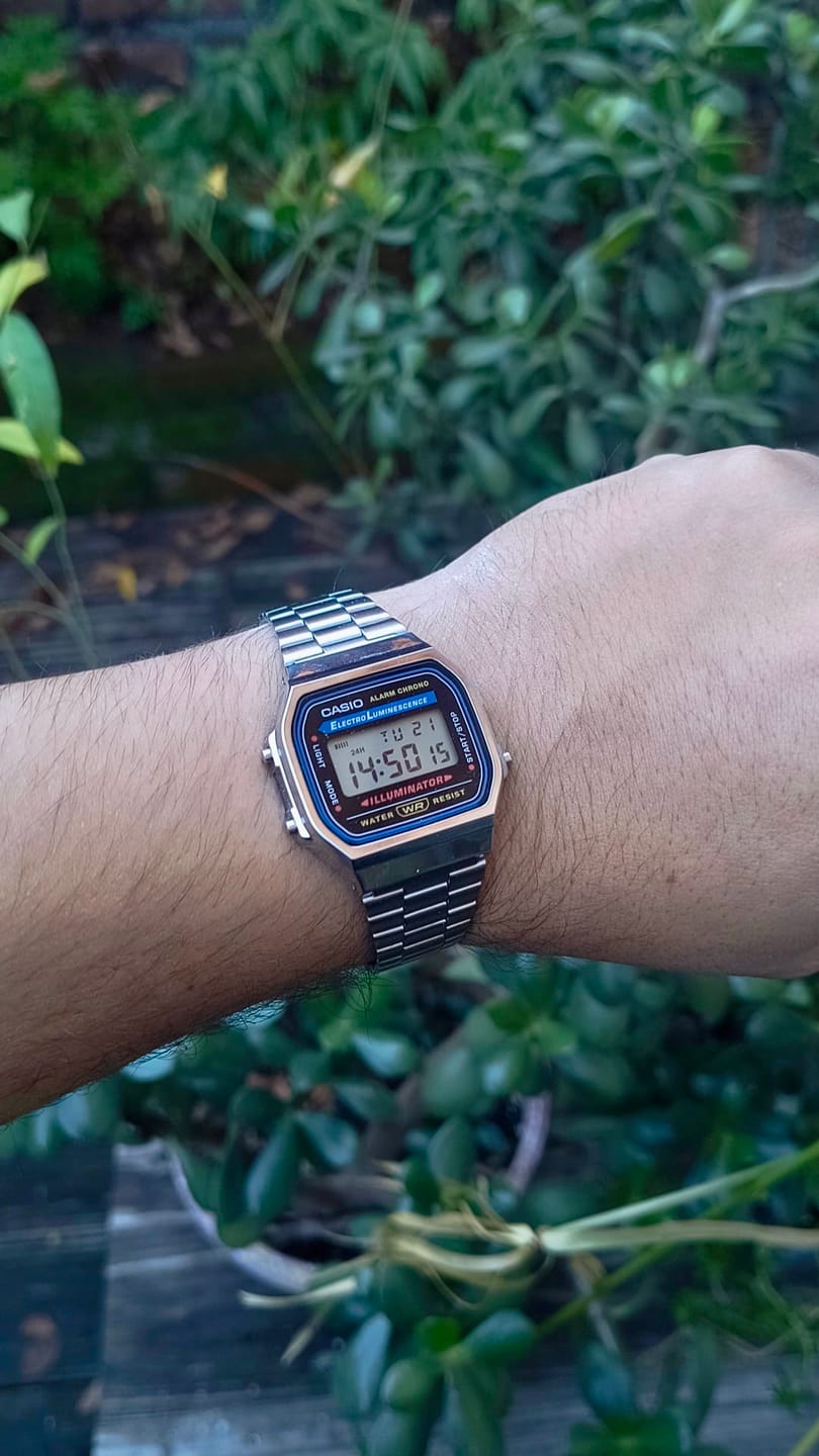 Customer photo review of Reloj Casio Vintage A168WA-1WDF Electroluminescence Plateado