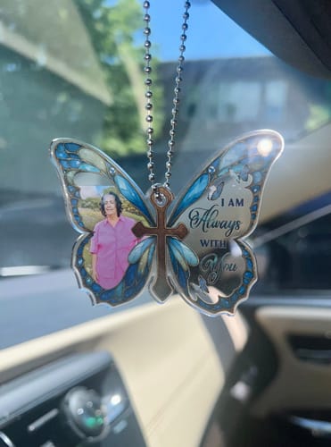 Customer photo review of I Am Always With You - Personalized Custom Car Plastic Hanging Ornament CO25