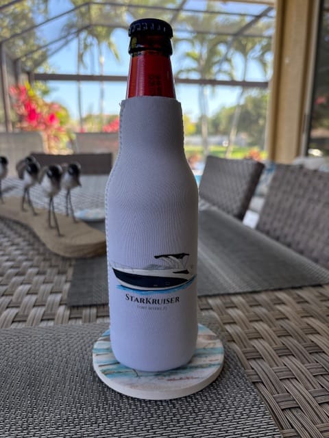 Customer photo review of Custom Boat Bottle Koozie
