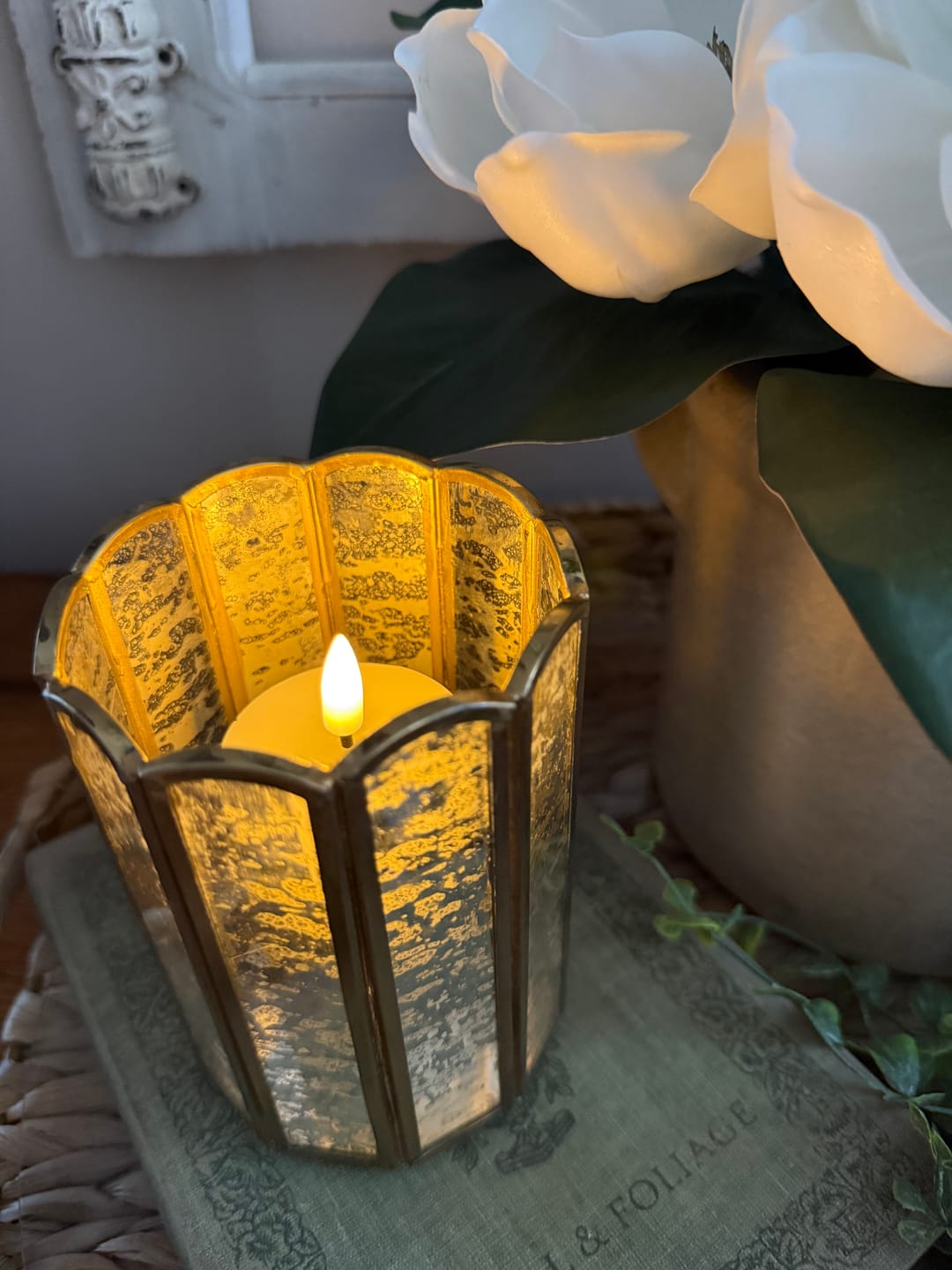 Customer photo review of Ivory Flameless Small Pillar | 2"x3"