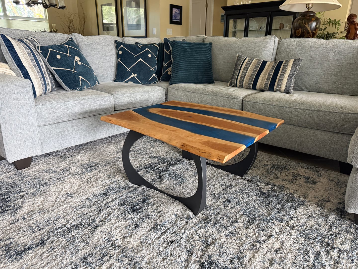 Customer photo review of Coffee Table Legs 212 Cleo 16" H Handcrafted DIY for Live Edge Wood Slap Woodworking