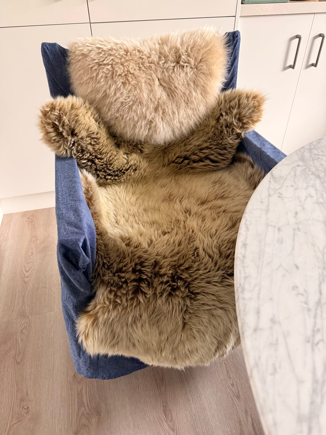 Customer photo review of Double Long Wool Sheepskin Rug