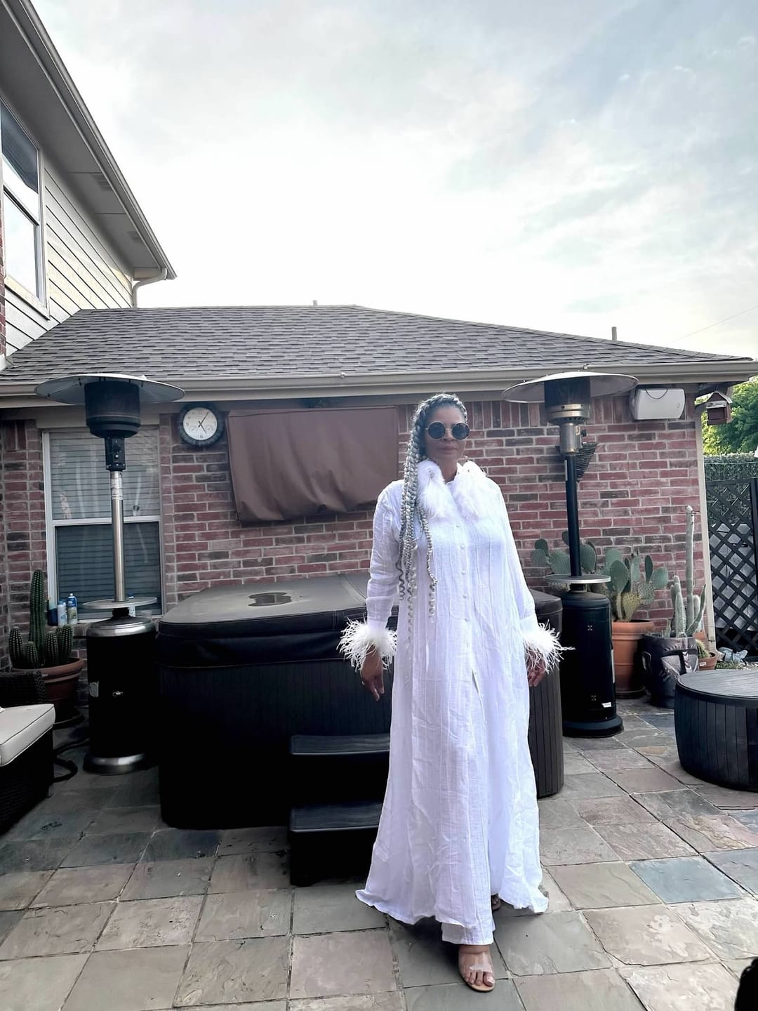 Customer photo review of Selena Shirt Dress in White